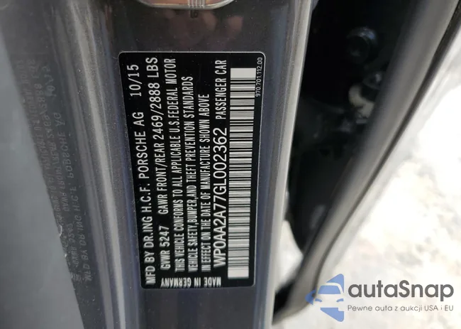 WP0AA2A77GL002362: 46124245