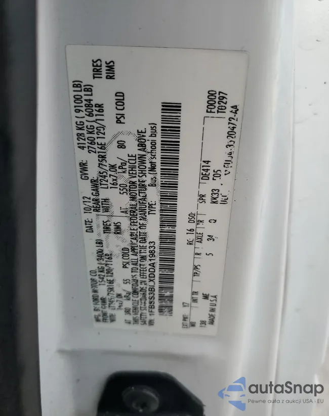 1FBSS3BLXDDA19833: 47073265