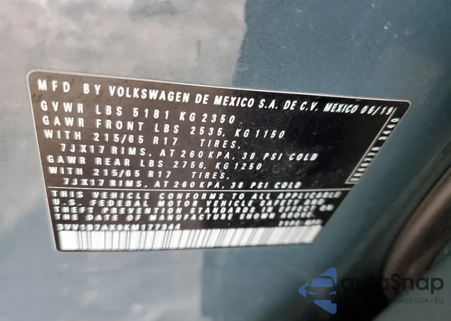 3VV1B7AX9KM177344: 44324685