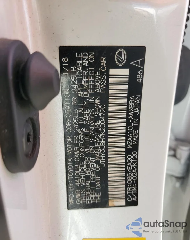 JTHY3JBH7K2004720: 46538585