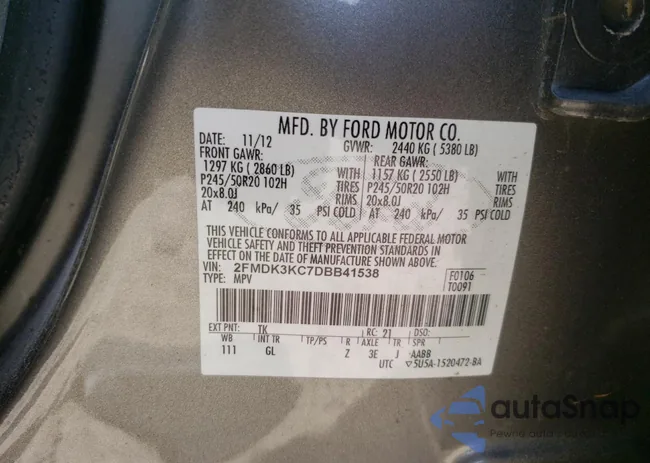 2FMDK3KC7DBB41538: 46640965