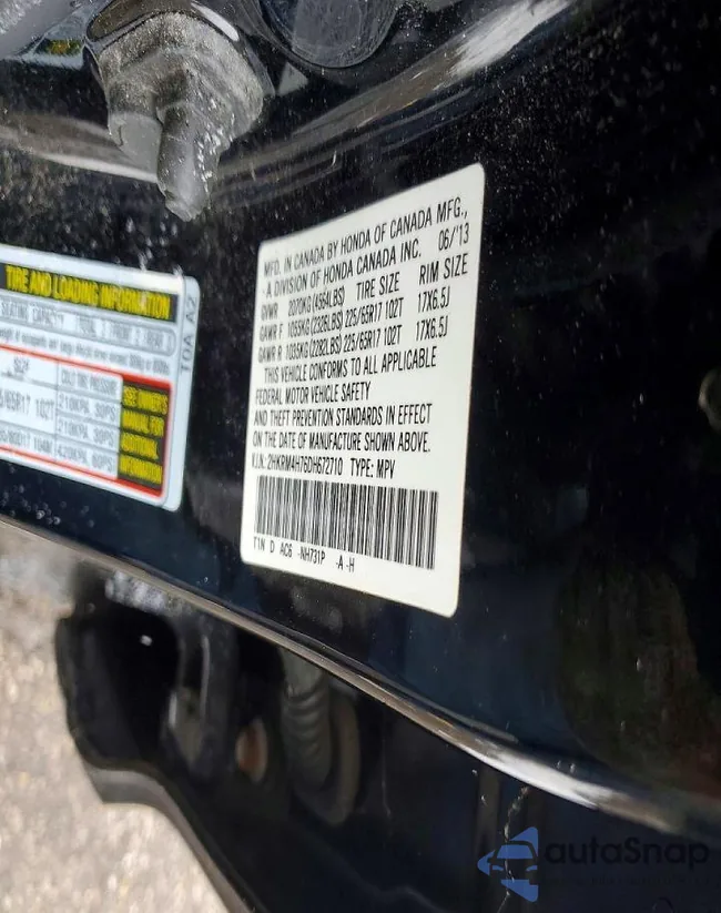 2HKRM4H76DH672710: 74931905