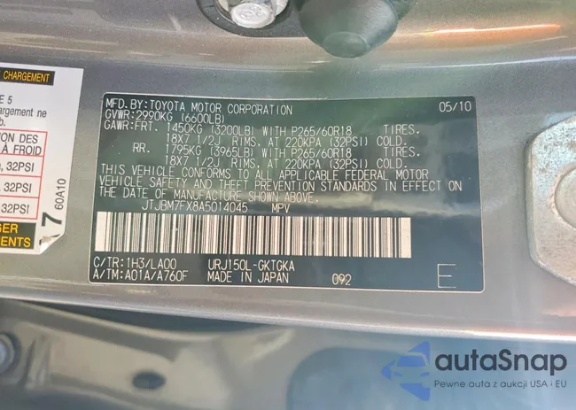 JTJBM7FX8A5014045: 76988945