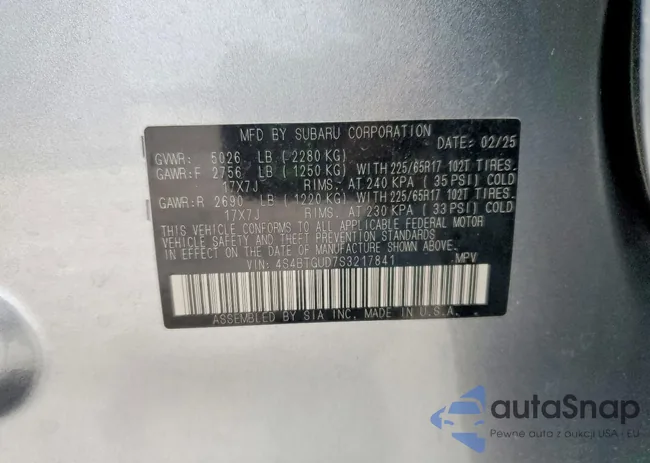 4S4BTGUD7S3217841: 75468305