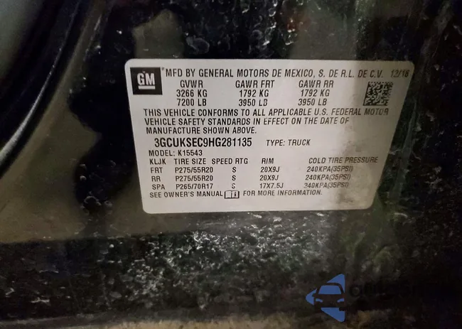 3GCUKSEC9HG281135: 77177315