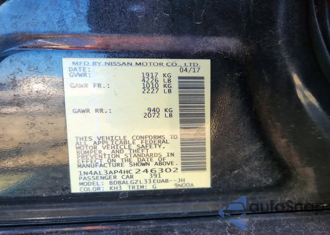 1N4AL3AP4HC246302: 77732445