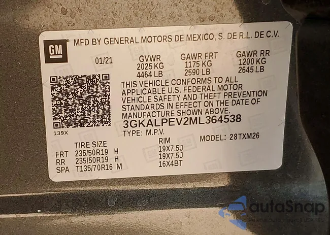 3GKALPEV2ML364538: 74149395