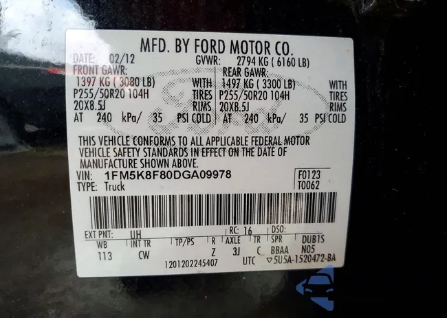 1FM5K8F80DGA09978: 76762385