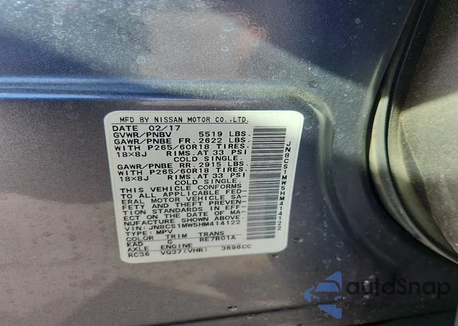 JN8CS1MW5HM414122: 76793695