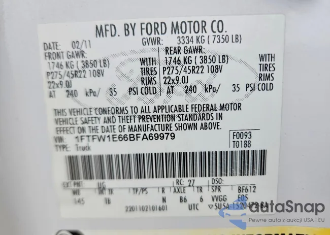 1FTFW1E66BFA69979: 76902865