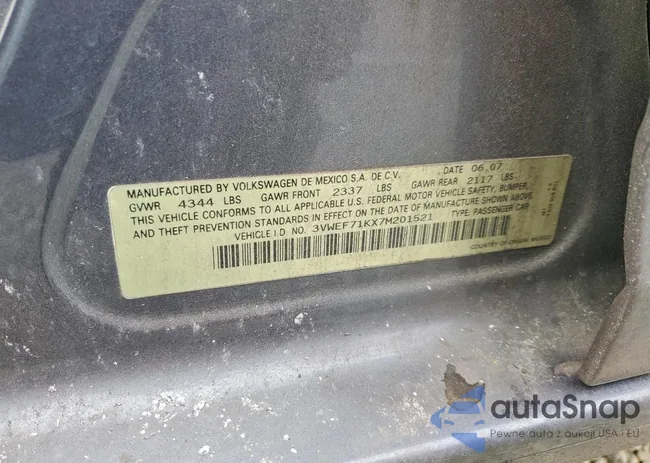 3VWEF71KX7M201521: 77090675