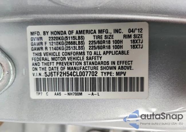 5J6TF2H54CL007702: 76590895