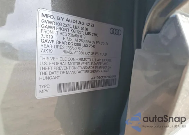 WA1DECF3XP1104998: 75495945