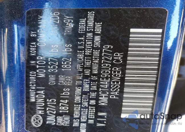 KMHCT4AE9GU972779: 76670405