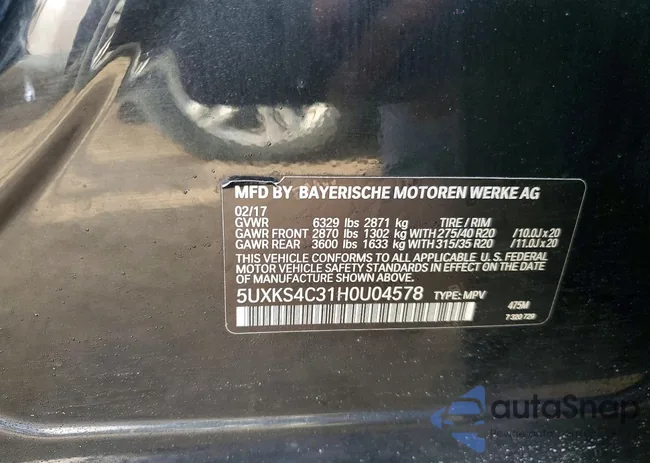 5UXKS4C31H0U04578: 77551205