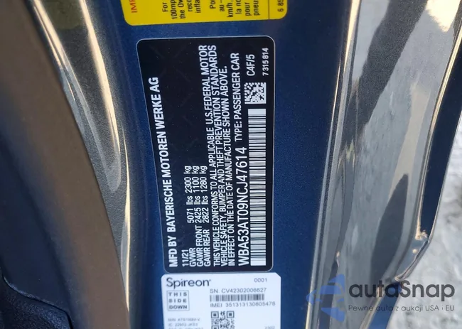 WBA53AT09NCJ47614: 75077695