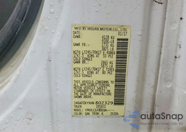 1N6AF0KYXHN802329: 76611405