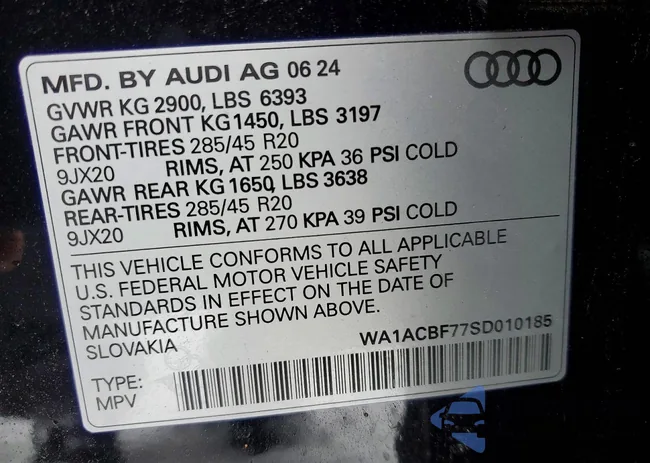 WA1ACBF77SD010185: 77012325