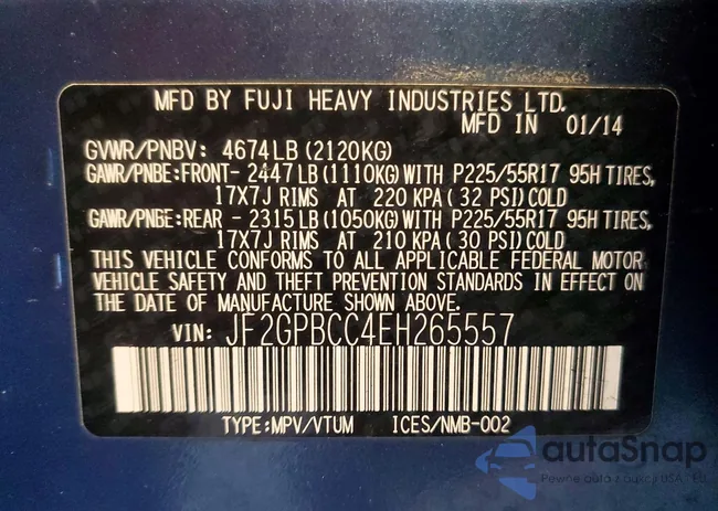 JF2GPBCC4EH265557: 76875855