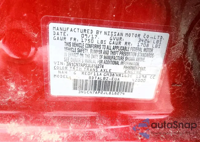 3N1CN7AP2JL818274: 78717405