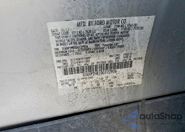 1FAHP2F81DG122926: 79383085