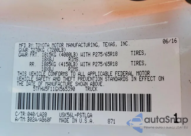 5TFHW5F11GX565390: 75283425