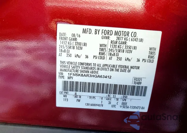 1FM5K8AR3HGA63412: 75485875