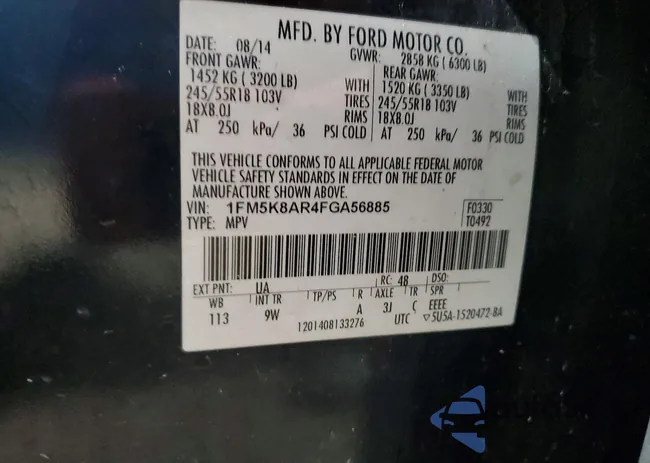 1FM5K8AR4FGA56885: 76938145