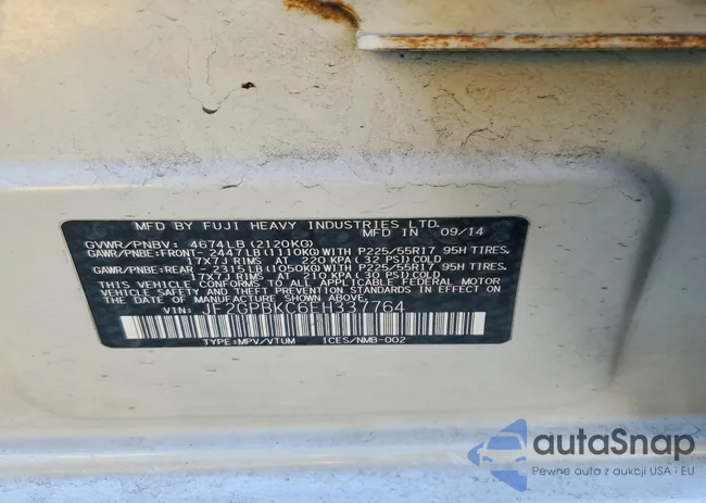 JF2GPBKC6EH337764: 75385625