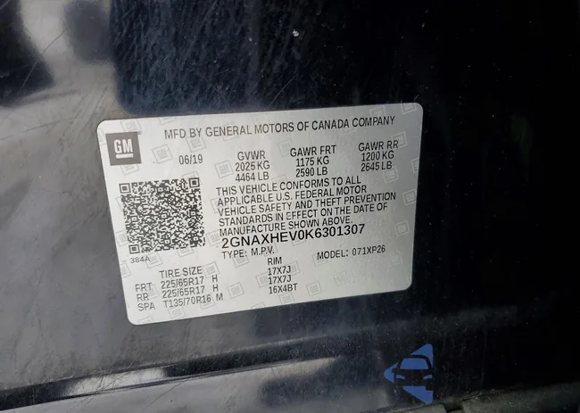 2GNAXHEV0K6301307: 75676265