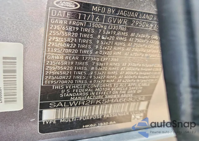 SALWR2FK5HA668234: 77833535