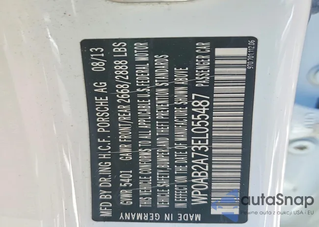 WP0AB2A73EL055487: 75737765