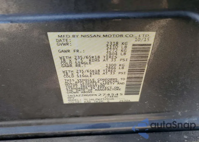 5N1AZ2MG0FN274545: 76777175