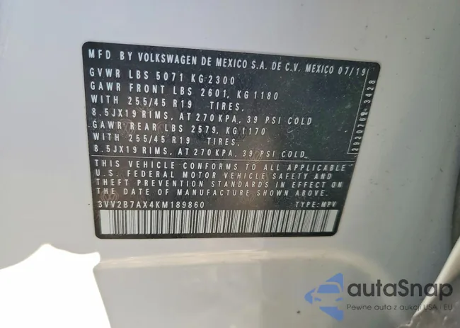 3VV2B7AX4KM189860: 75872085