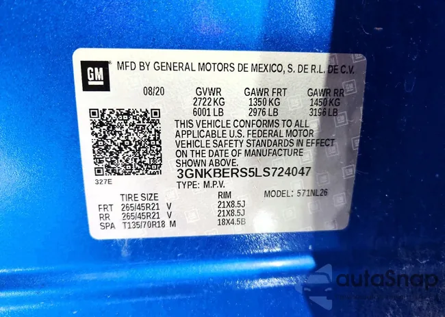 3GNKBERS5LS724047: 78302965