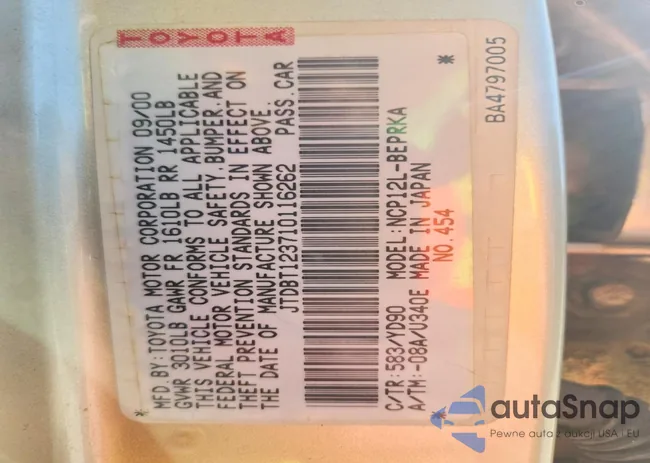 JTDBT123710116262: 76403685