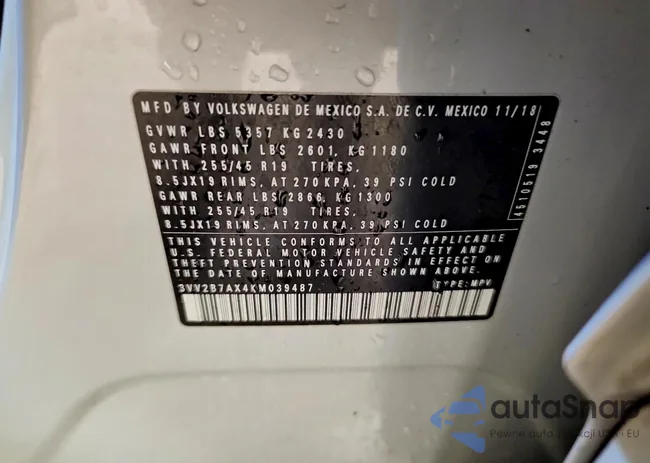 3VV2B7AX4KM039487: 76445345