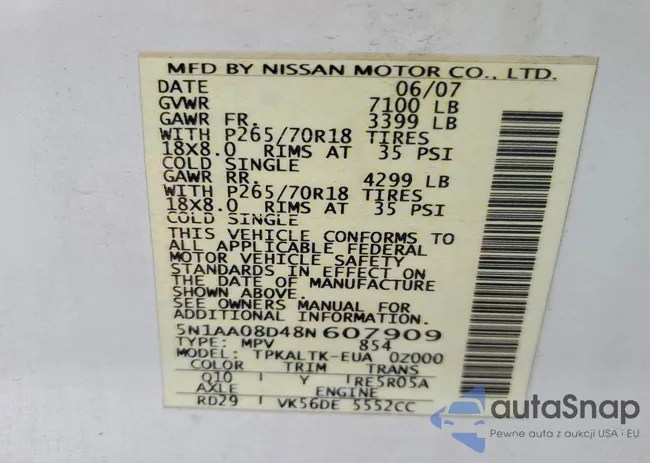 5N1AA08D48N607909: 76658305