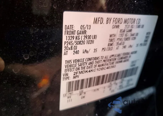 2FMDK4KC1DBC40393: 76786005