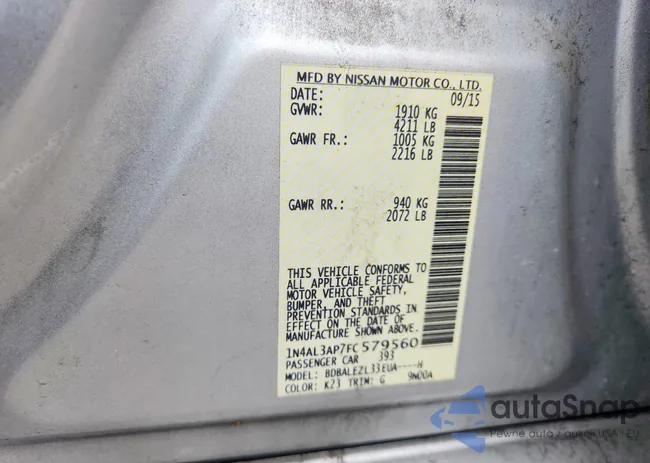 1N4AL3AP7FC579560: 75868215