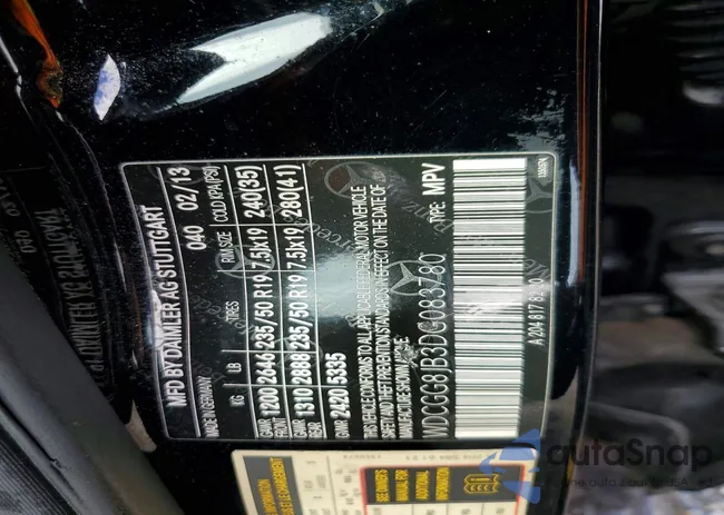 WDCGG8JB3DG083780: 76780045