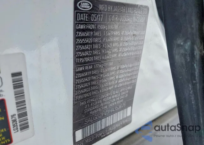 SALGS2FV3HA353676: 75645375