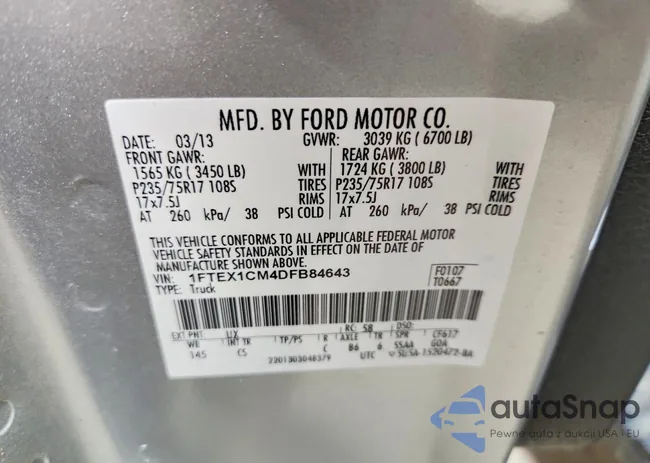 1FTEX1CM4DFB84643: 77838205