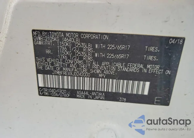 JTMBFREVXJD242000: 78304845