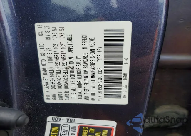 JHLRM3H77CC011338: 74476595