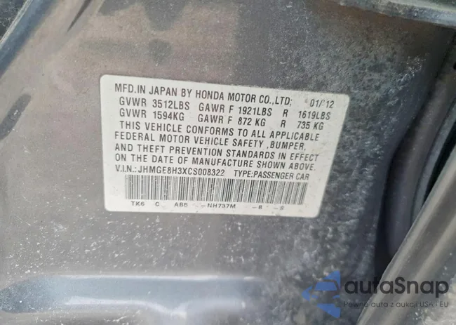 JHMGE8H3XCS008322: 76753835