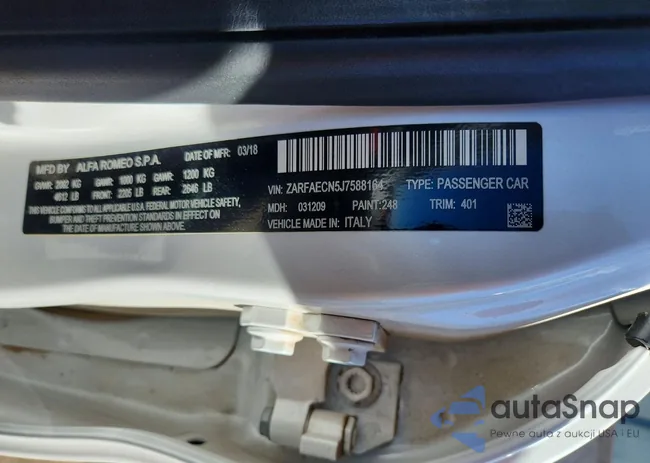 ZARFAECN5J7588164: 78658975