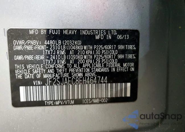 JF2SJAEC8EH464744: 76001375