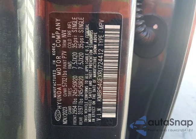 KM8R54GEXRU724412: 76611475