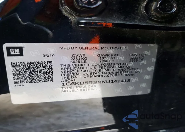 1G6KB5RSXKU141418: 76393705